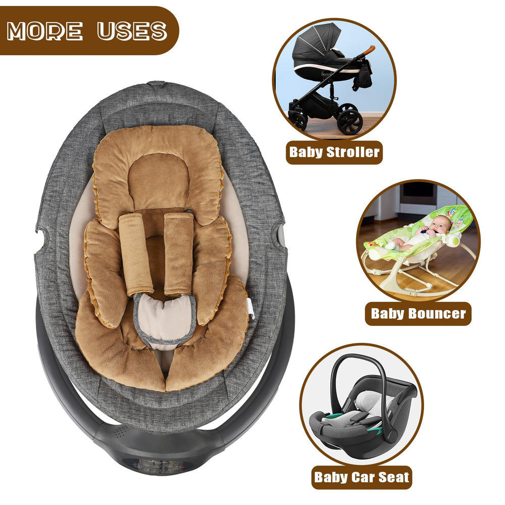 GFU insert shown in car seat and stroller use scenarios