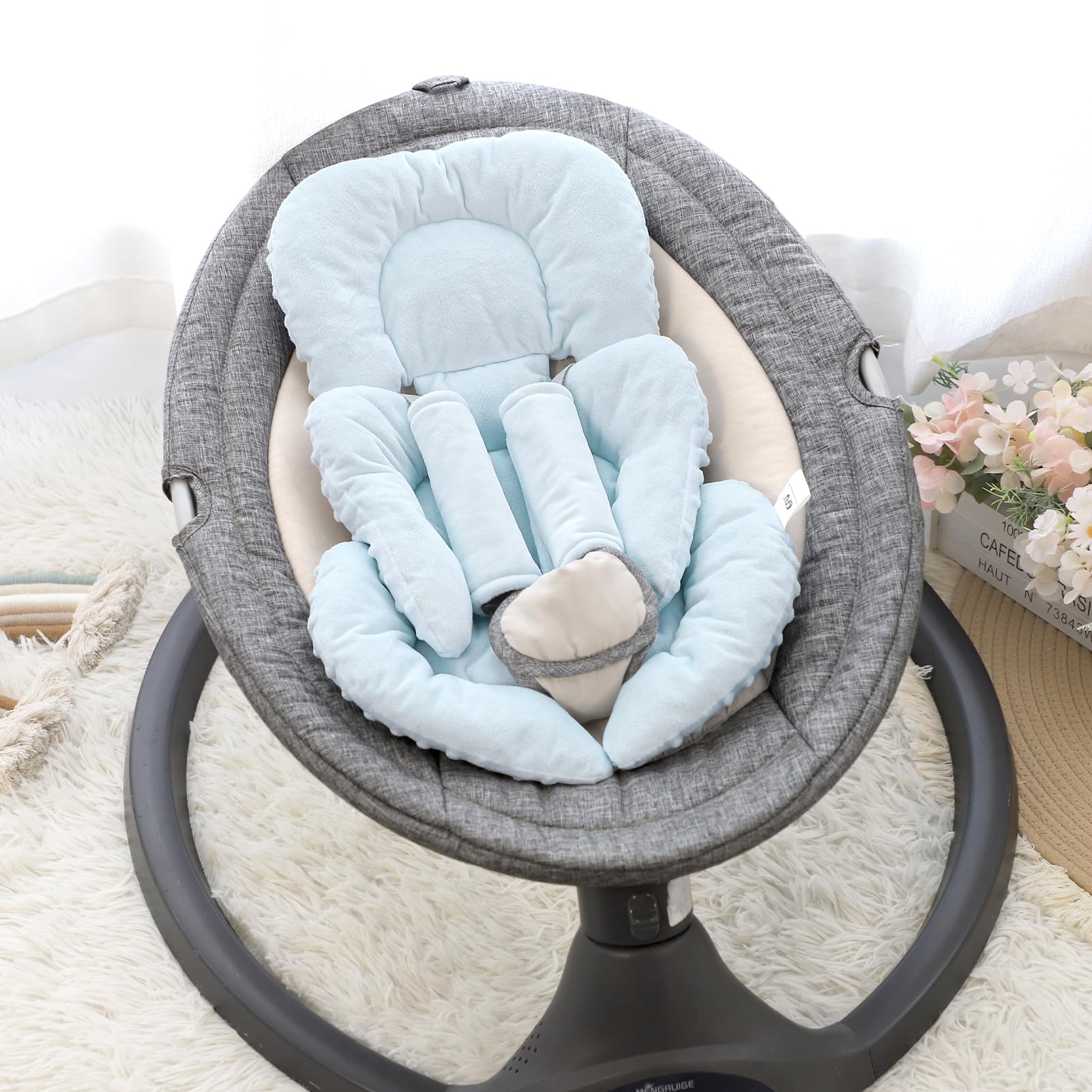 GFU versatile insert fits car seats, swings, strollers, and bouncers.