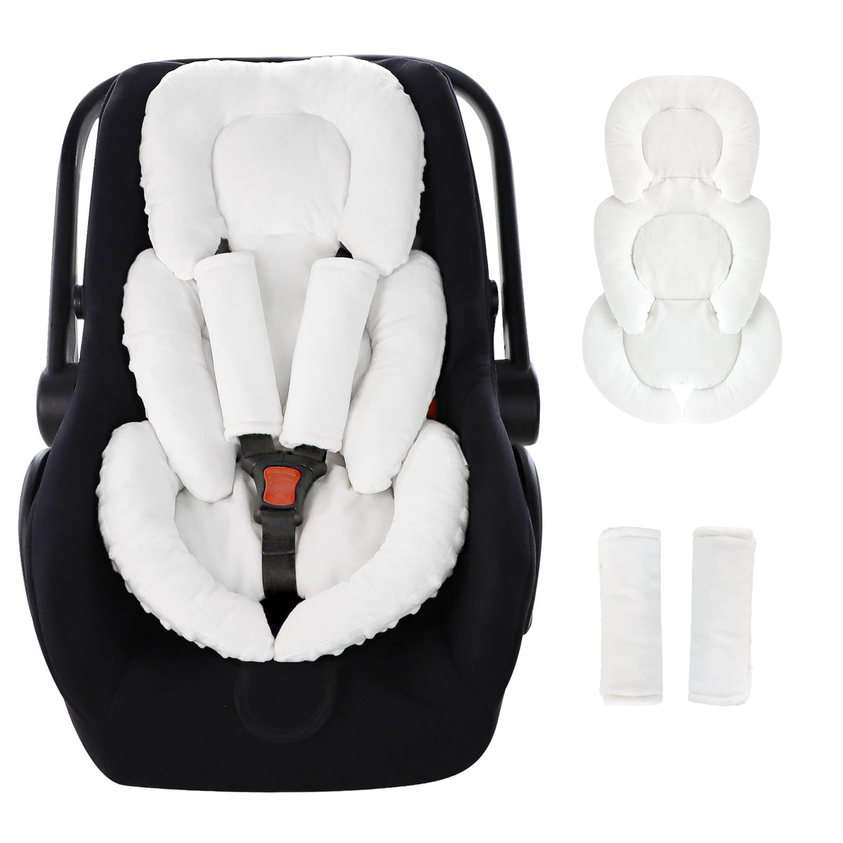 GFU infant seat insert head and body support for comfy car rides.