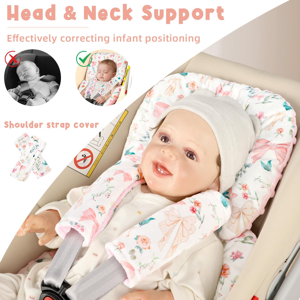 GFU infant seat insert reversible plush and breathable side for year-round comfort.