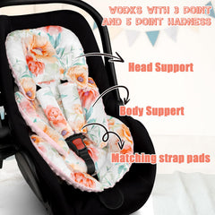 GFU infant stroller mat matching shoulder strap covers provide cozy detail