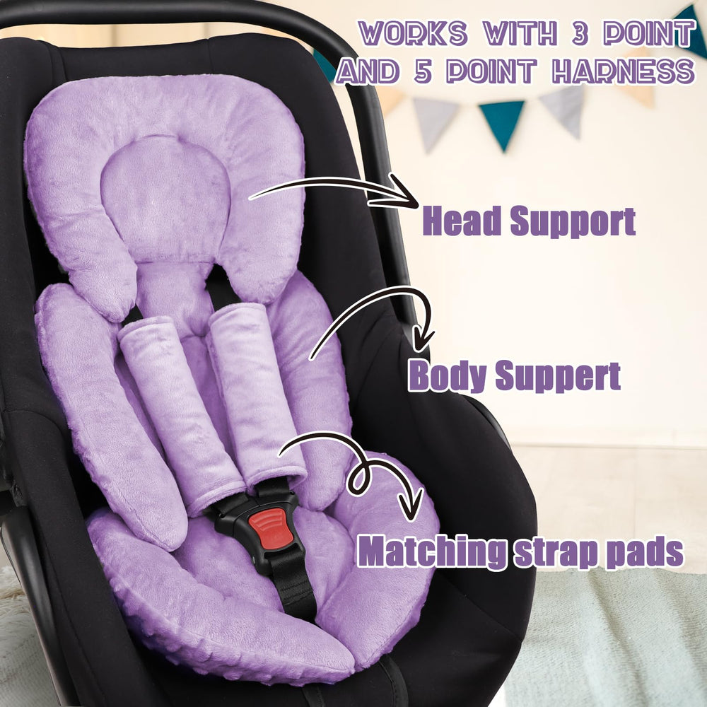 GFU newborn insert compatible with 3-point and 5-point harness seats.