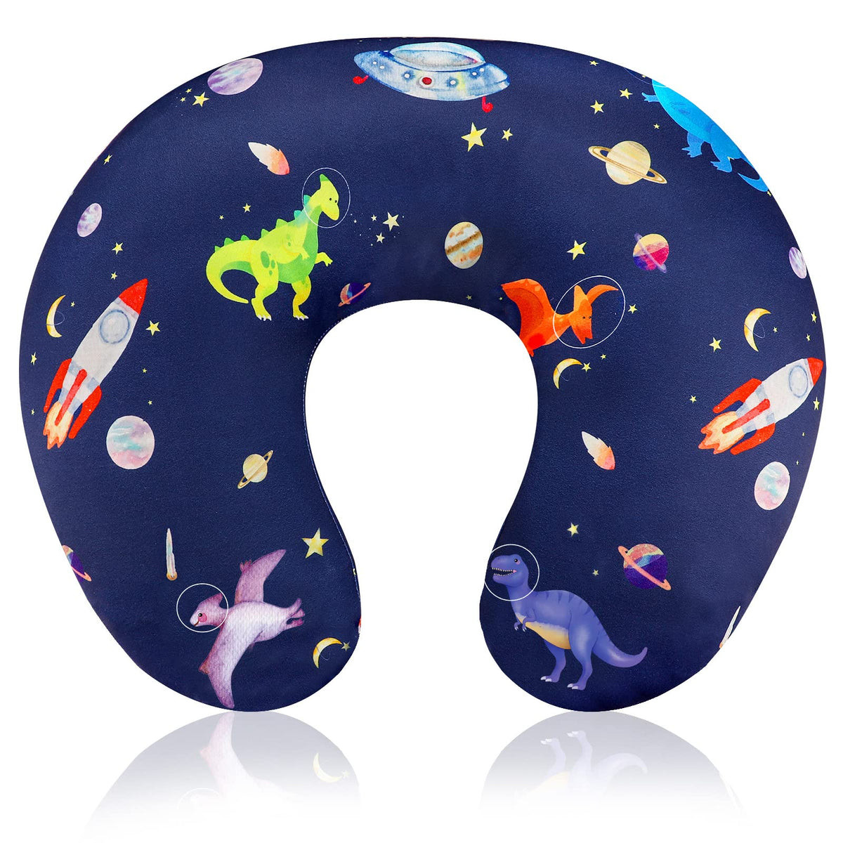 GFU nursing pillow cover dark blue space dinosaur texture close-up highlights soft skin-friendly fabric