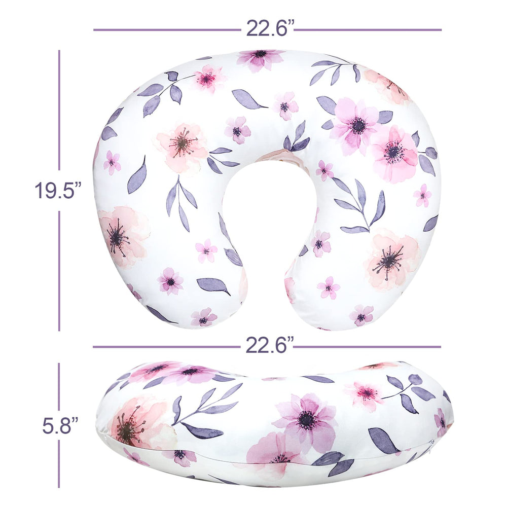 GFU nursing pillow cover floral pattern enhances nursery decoration and mood.