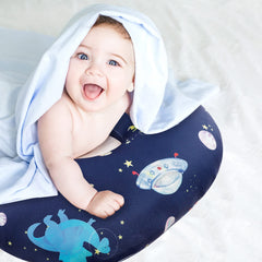 GFU nursing pillow cover hidden zipper detail demonstrates safe design away from baby's skin