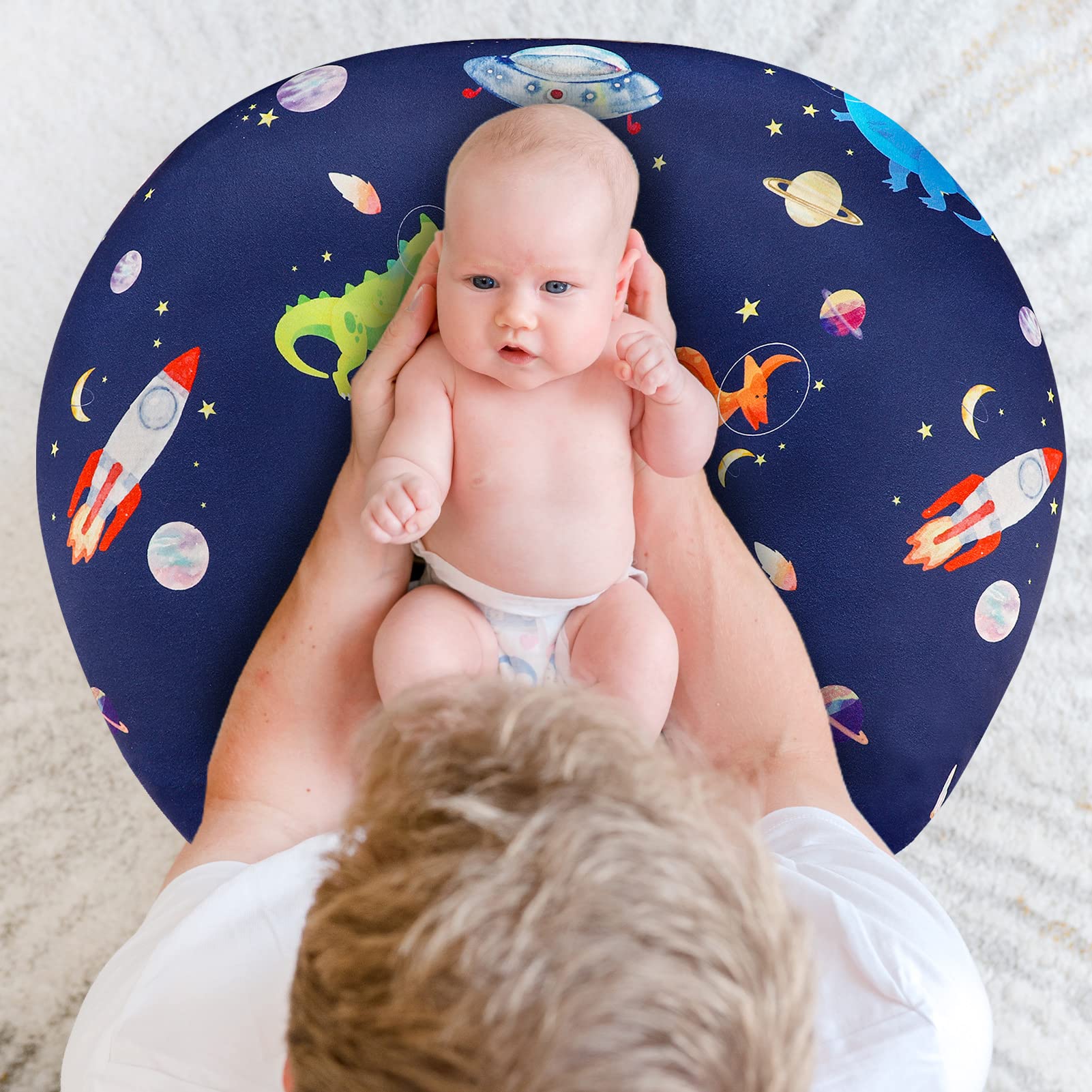 GFU nursing pillow cover is machine washable for easy cleanup after feeding