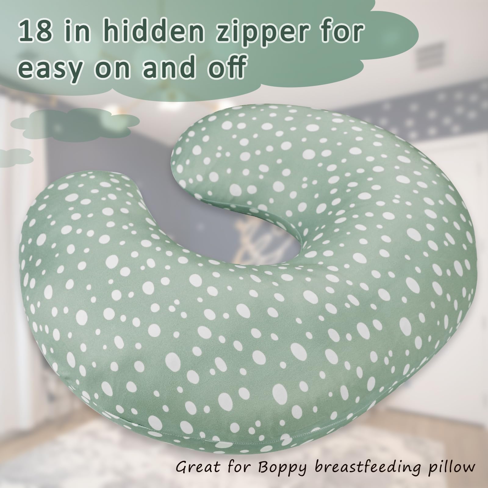 GFU nursing pillow cover universal fit adapts to most pillows.