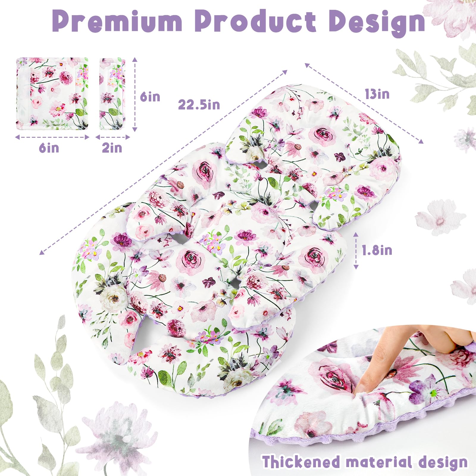 GFU padding for swings, strollers, and bouncers supports baby comfortably