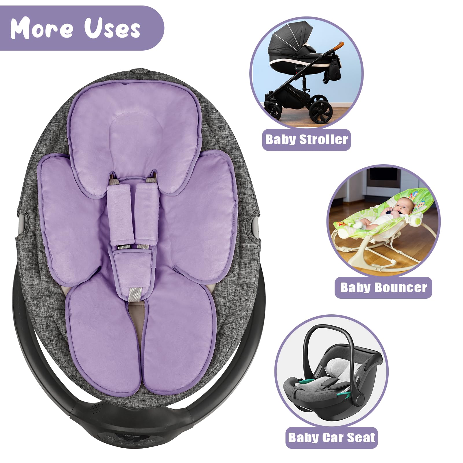 GFU purple infant insert designed for warm, secure travel.