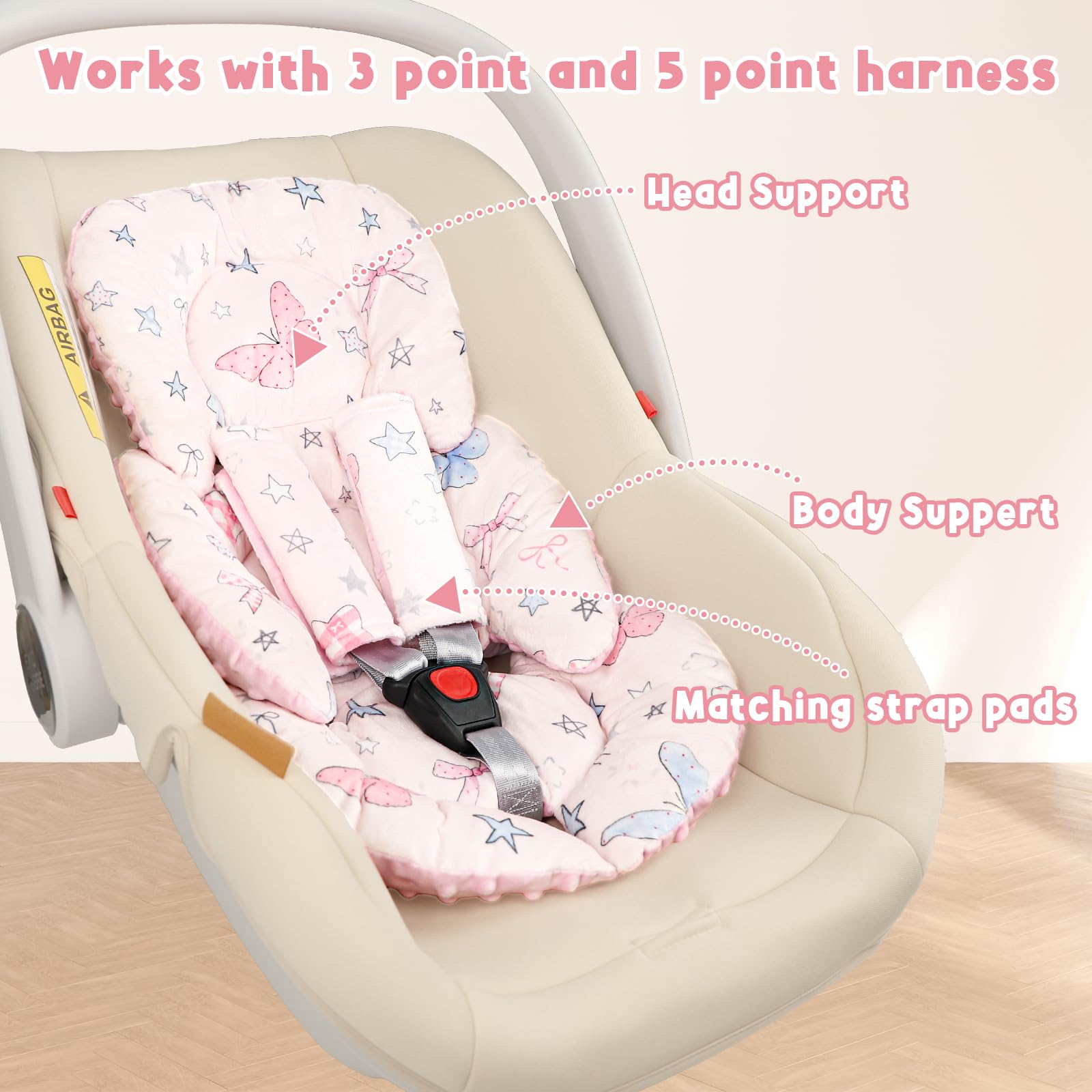 GFU strap covers protect baby's shoulders from harness rubbing