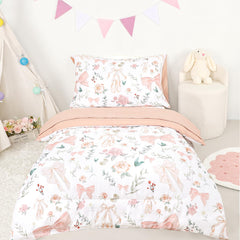 GFU Toddler Bedding pink flowers comforter showcases cozy microfiber for gentle nights.