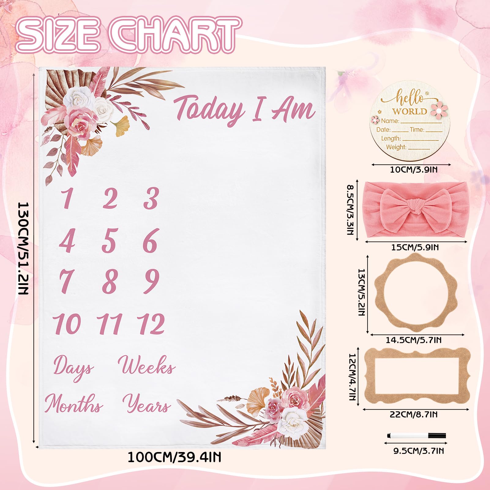 GGSTDDUP double-sided milestone signs marking baby's ages