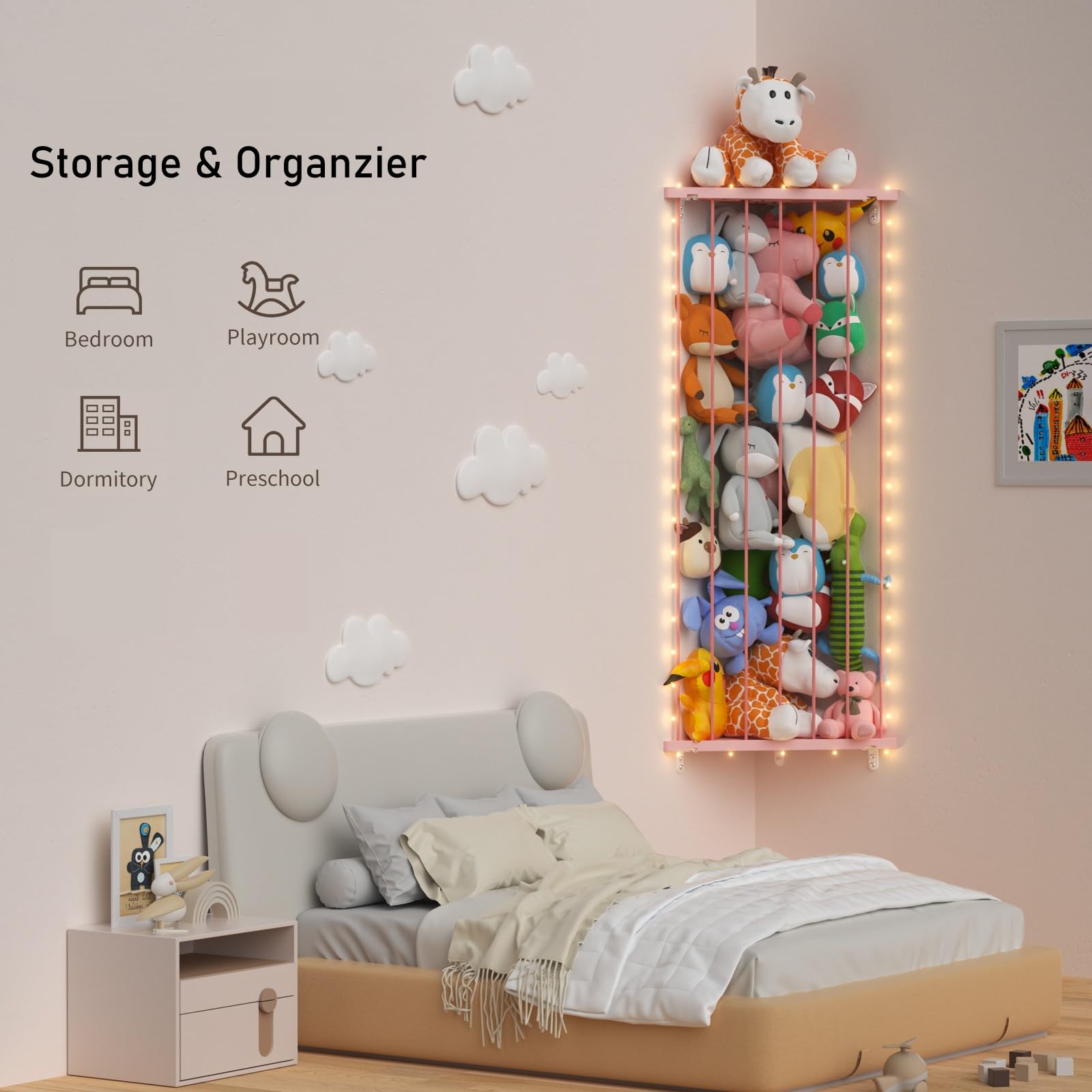 GGUO 65-inch tall hanging storage height demonstrates large capacity