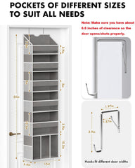 GGUO door organizer 12 mesh side pockets keep small items accessible.