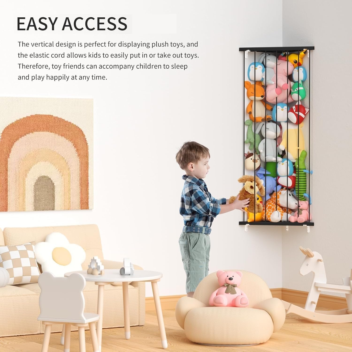 GGUO space-saving corner design keeps floors clear and rooms tidy