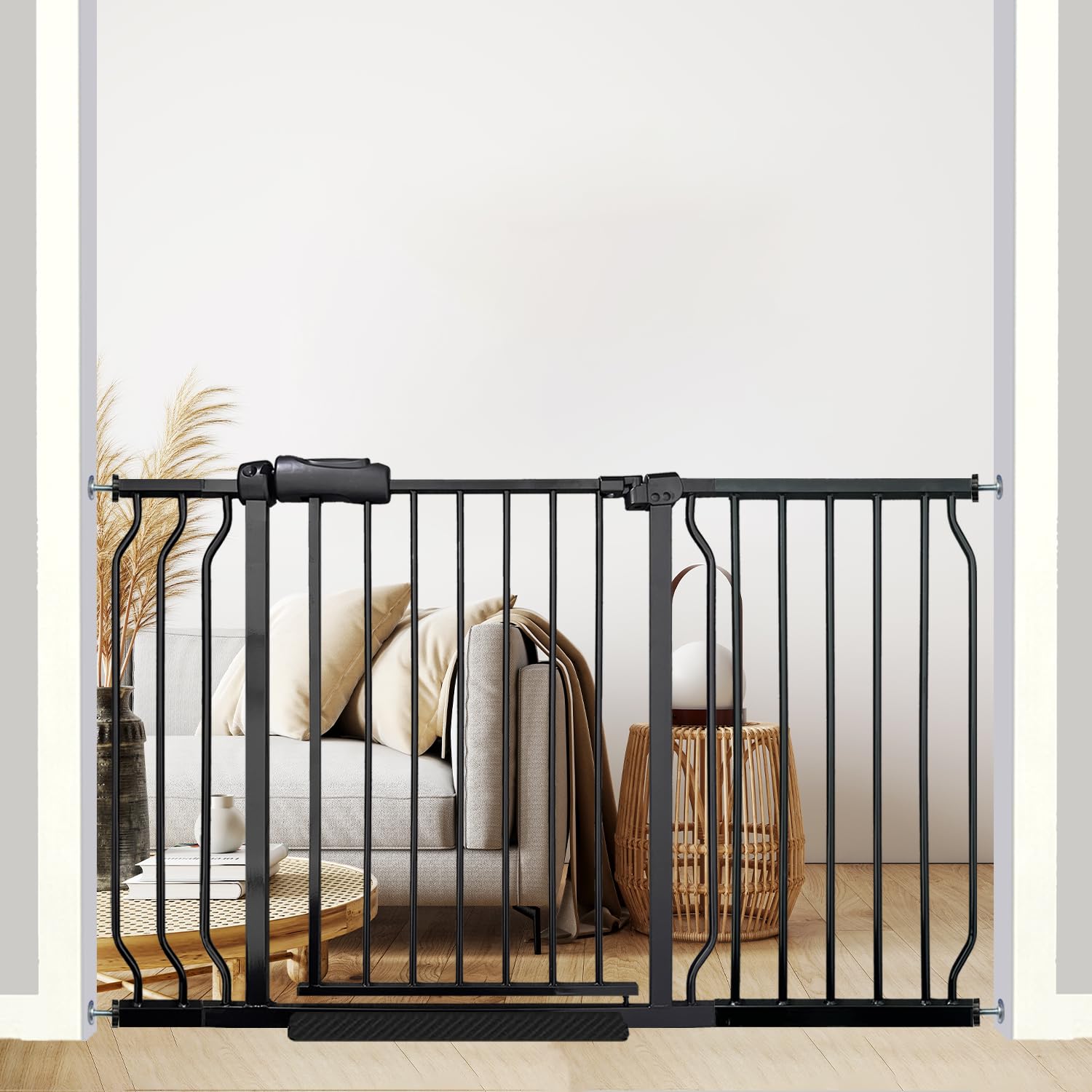 Ghthes Felle 48-53 inch wide gate assembly for sturdy door openings.