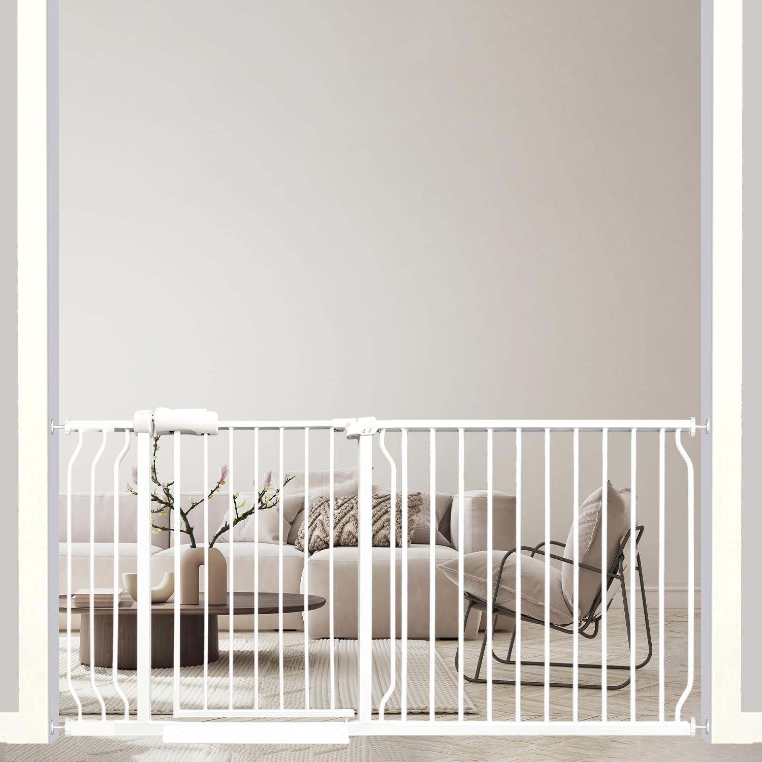 Ghthes Felle 62-67 inch extra-wide gate for large doorways keeps kids safe