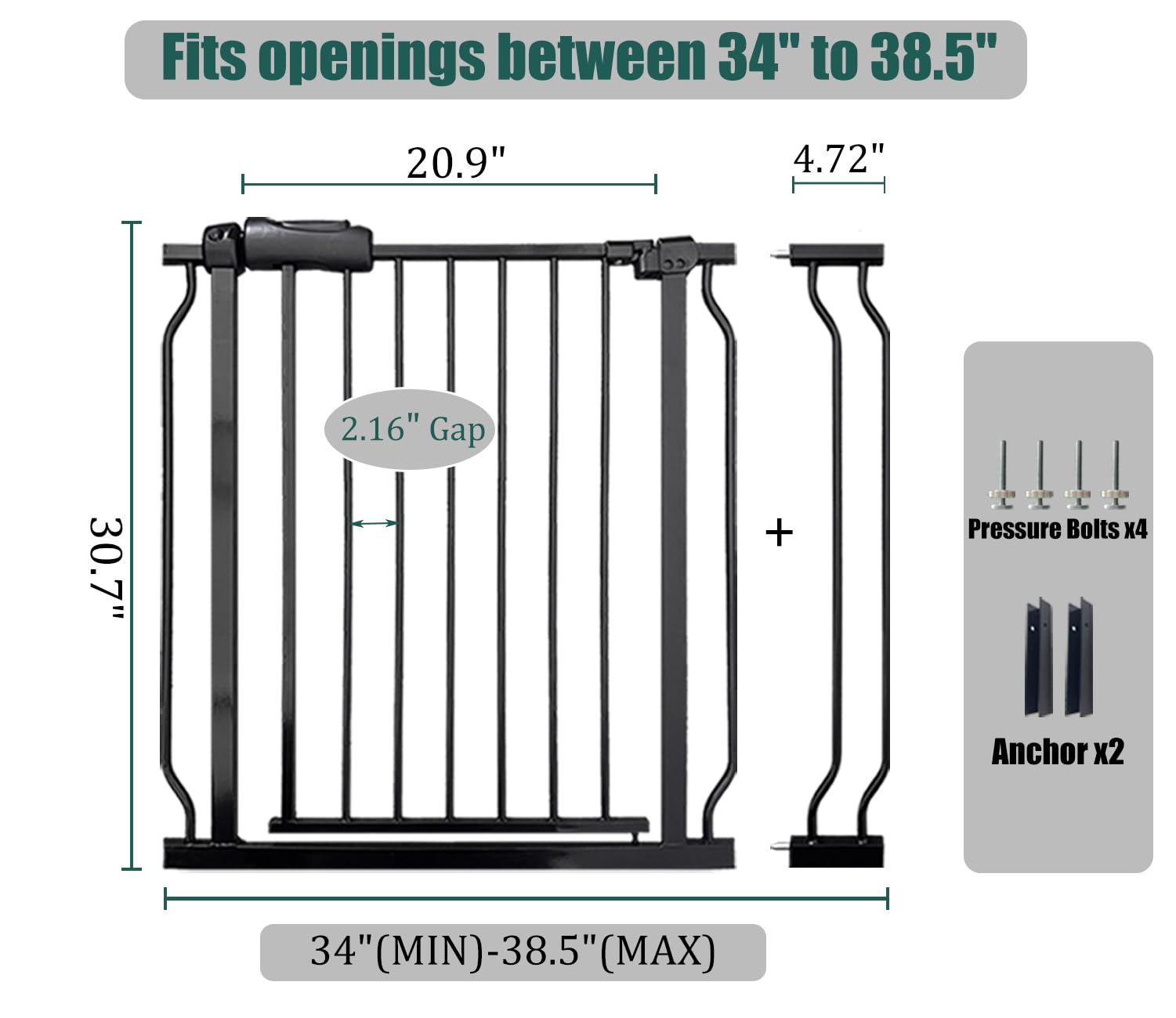 Ghthes Felle extension kit included expands opening width for growing spaces