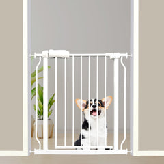 Ghthes Felle gate on narrow stairs offers secure spacing for toddlers and pets.
