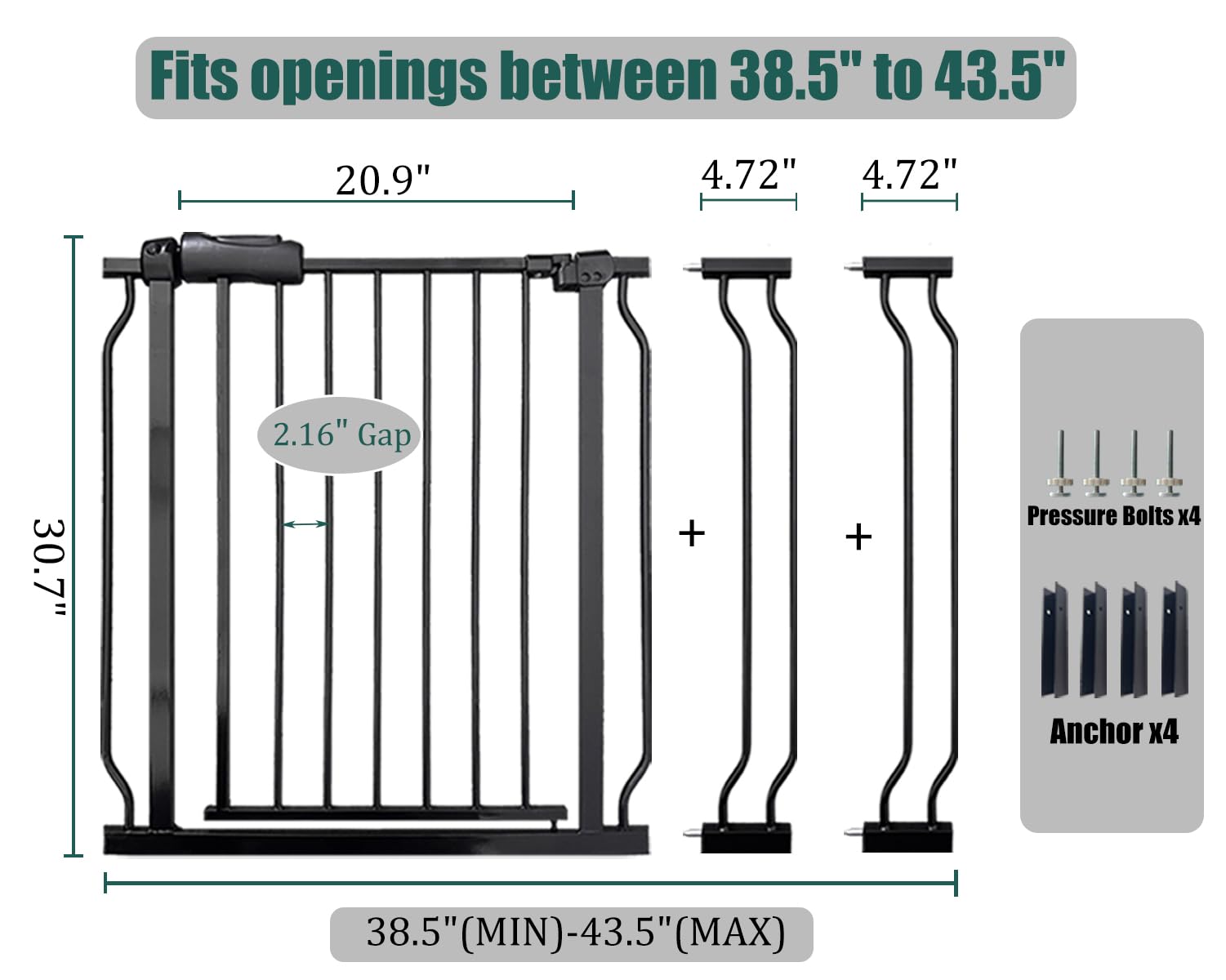 Ghthes Felle gate pressure-mounted no-drill setup for easy, wall-friendly installation