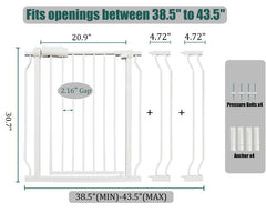 Ghthes Felle pressure-mounted baby gate designed for quick, wall-friendly setup.