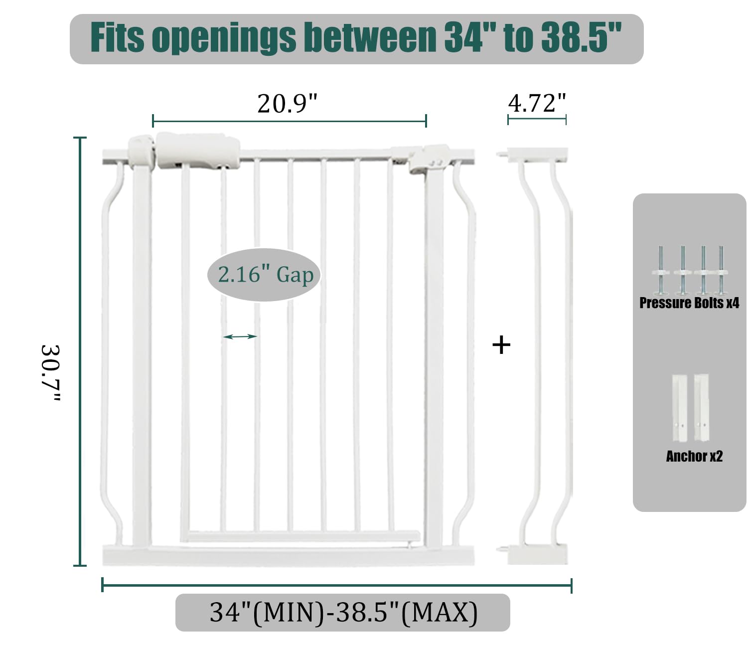 Ghthes Felle gate demonstrates pressure-mounted installation without drilling.