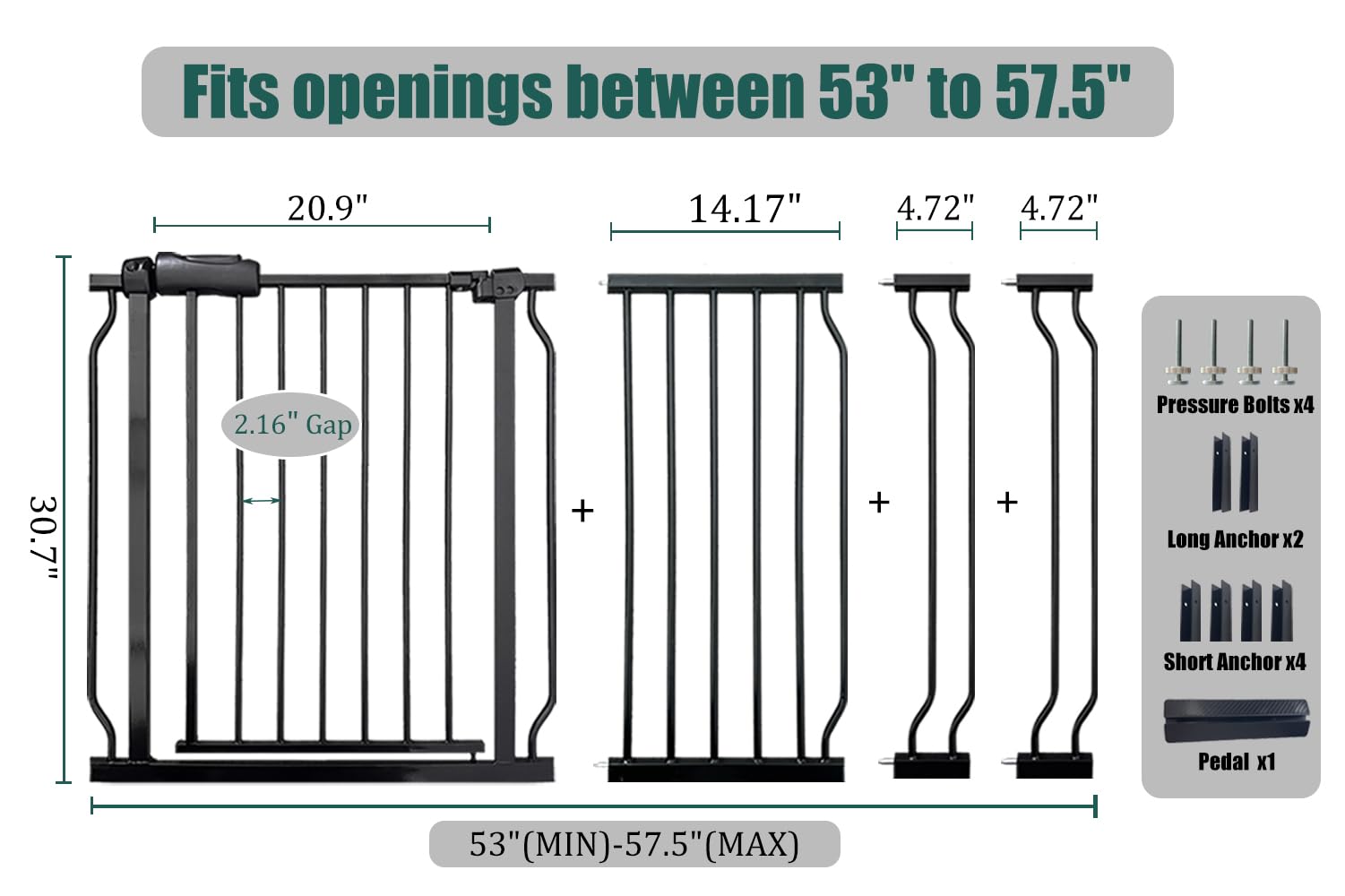Ghthes Felle walk-through safety gate enables one-handed adult passage.
