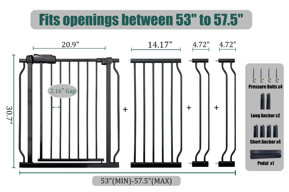 Ghthes Felle walk-through safety gate enables one-handed adult passage.