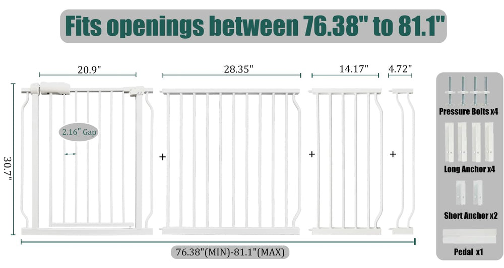 Ghthes Felle gate on stairs shown with pressure mounting