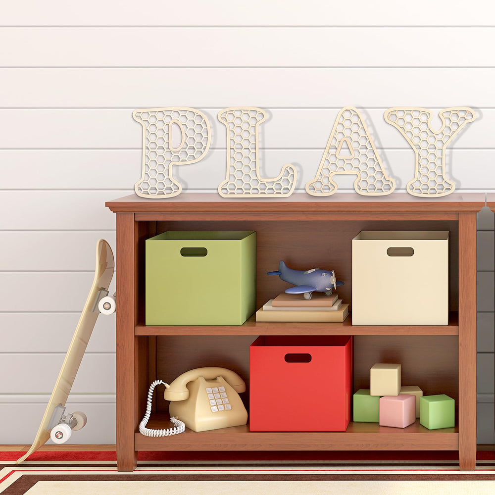 Giantree playroom-wall-decor-neutral-tones blend easily with various schemes.