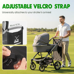 GIASSVIO baby-stroller golf caddy pockets keep tees and gloves organized during your round.