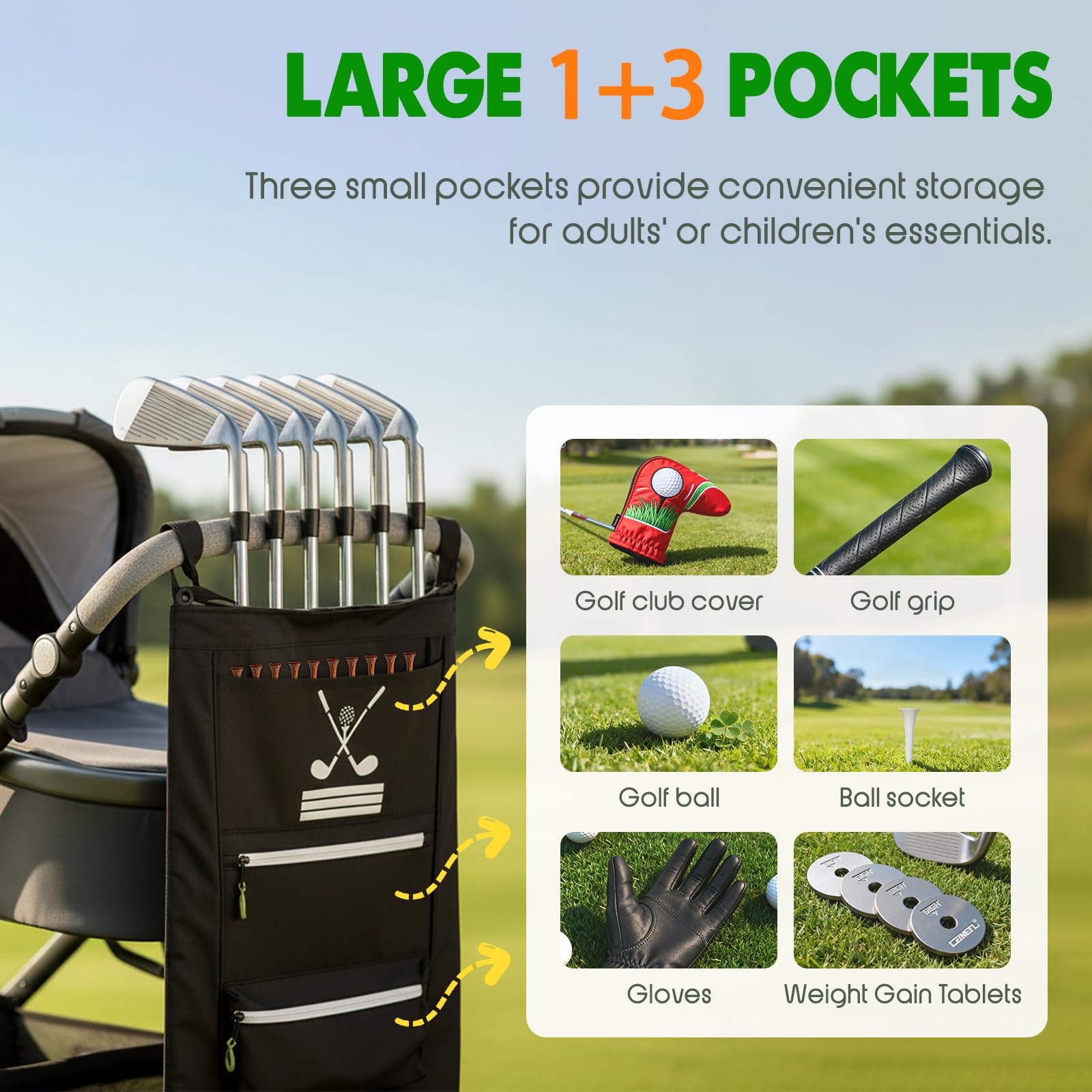 GIASSVIO universal-fit stroller attachment demonstrates versatile, quick-install design for many strollers.
