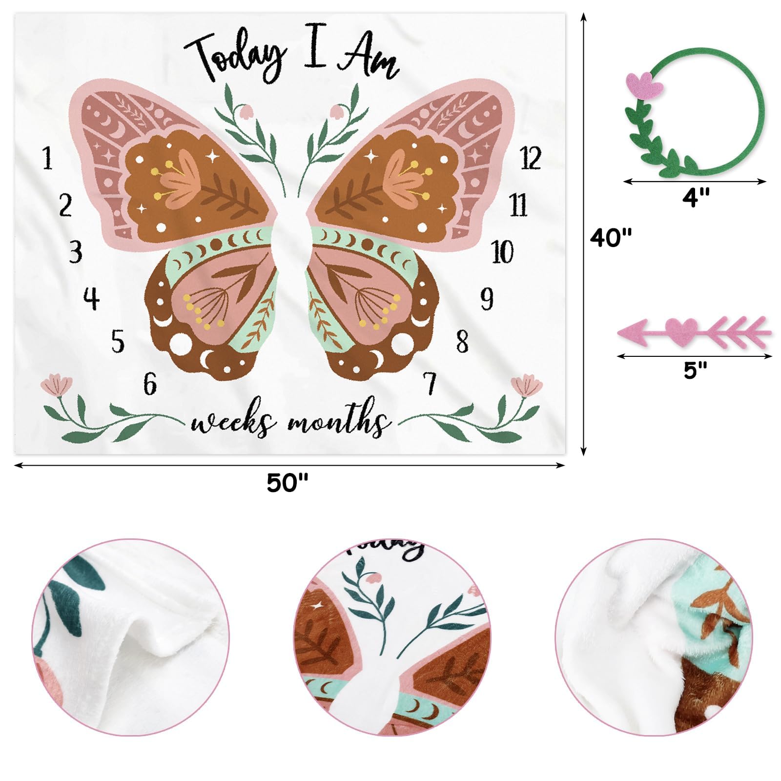 Gicoherero felt flower decor enhances nursery photo props.
