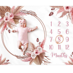 Gicoherero floral boho baby monthly blanket ready for dreamy milestone photos