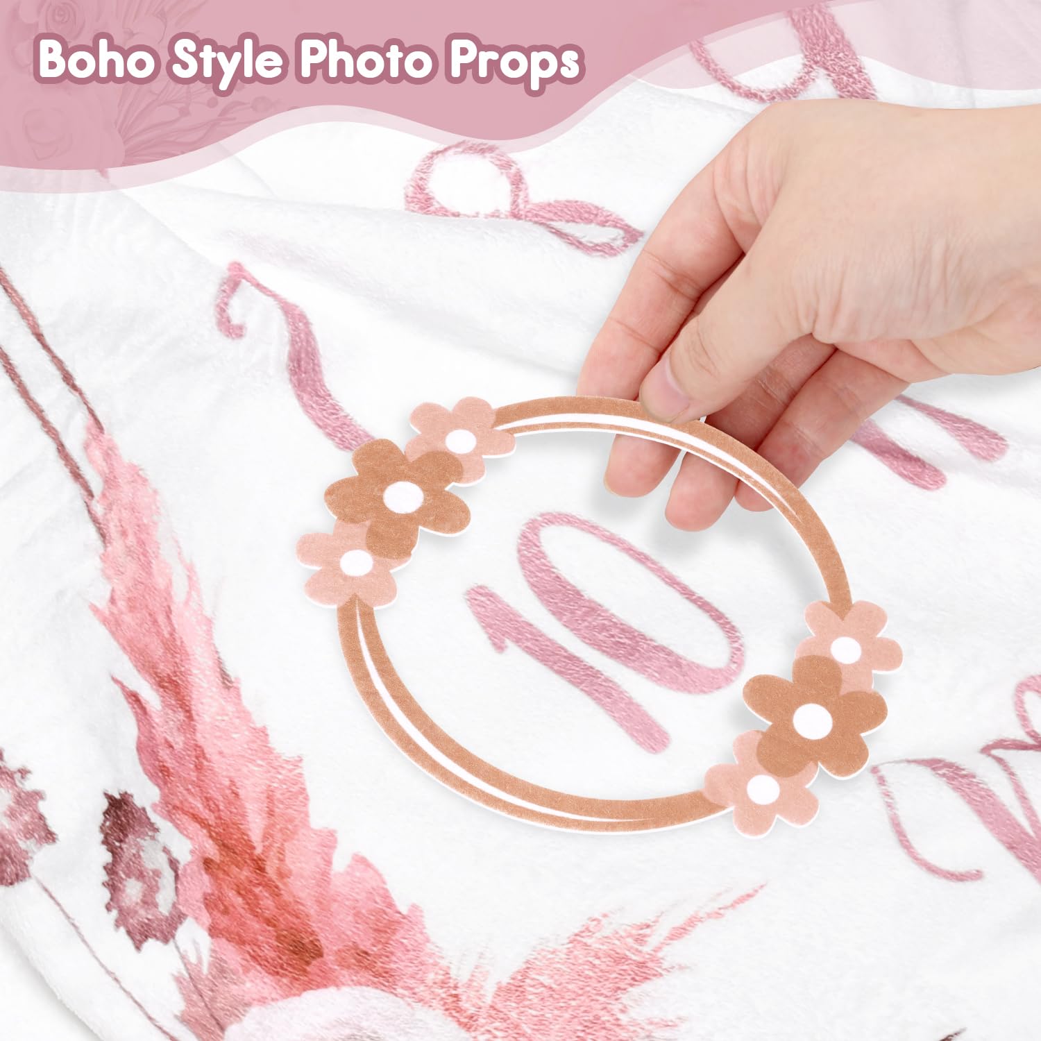 Gicoherero floral wreath frame pink enhances centerpiece for newborn portraits