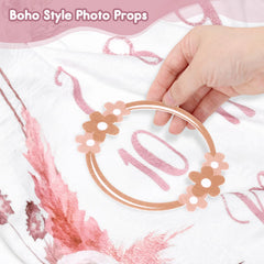 Gicoherero floral wreath frame pink enhances centerpiece for newborn portraits