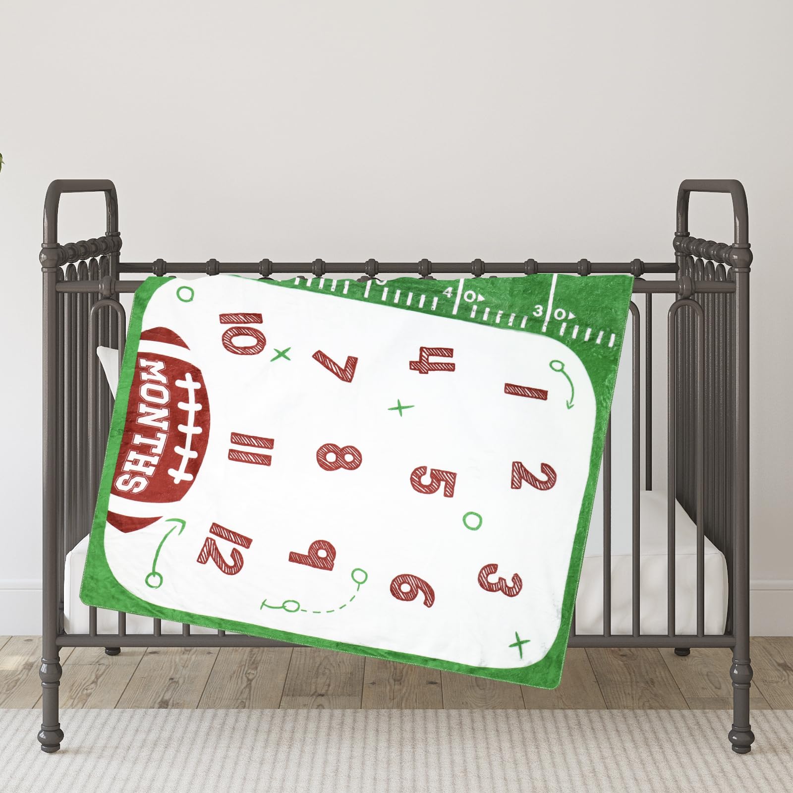 Gicoherero football baby monthly milestone blanket gift-ready packaging for baby showers