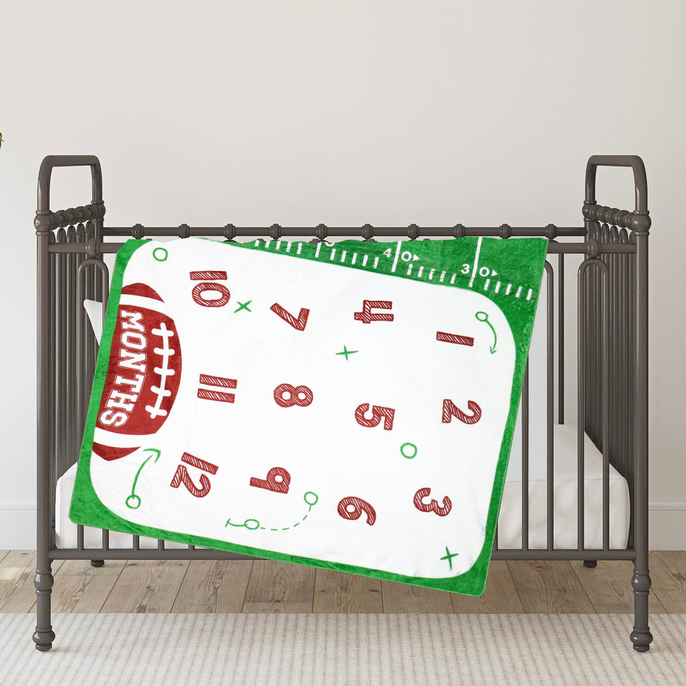 Gicoherero football baby monthly milestone blanket gift-ready packaging for baby showers