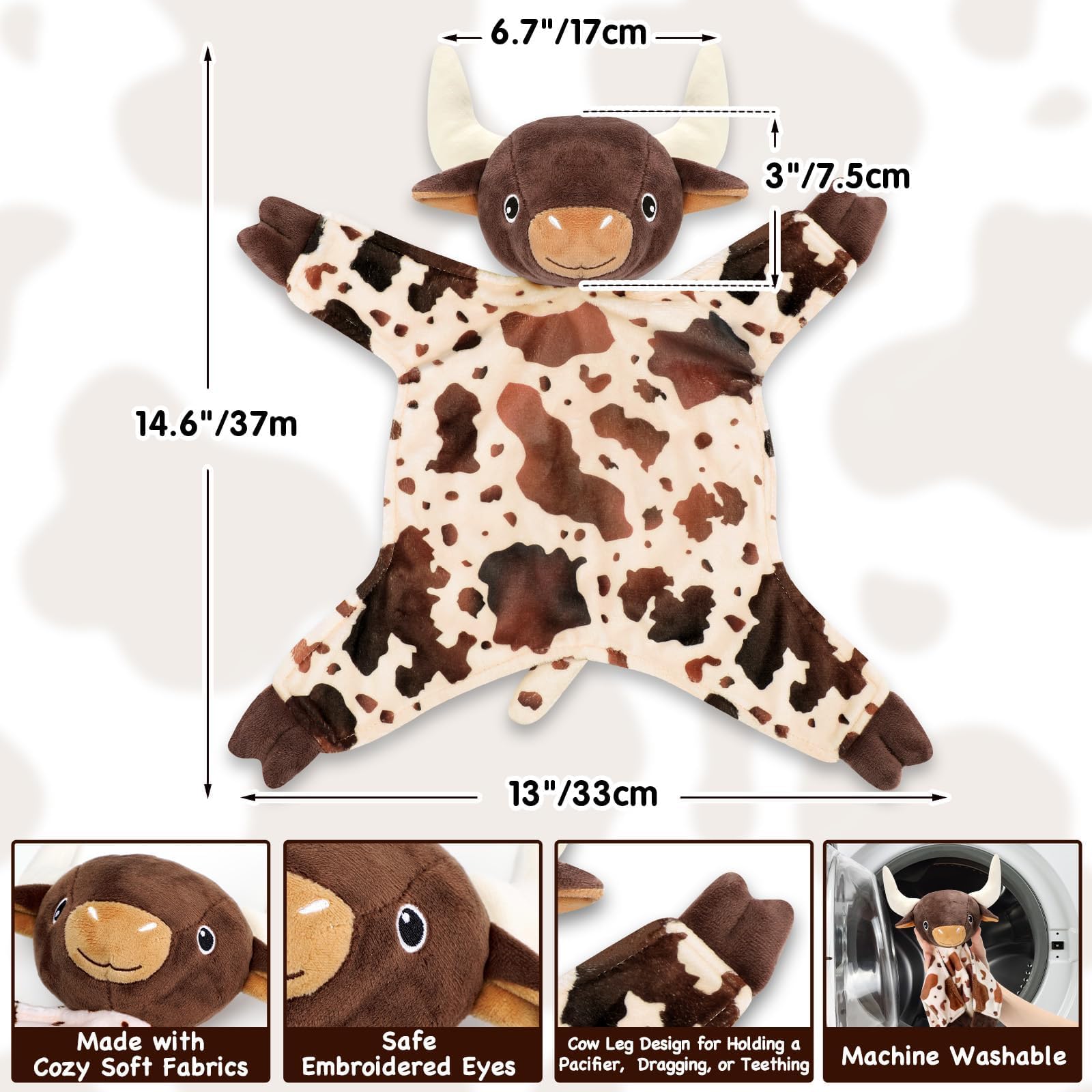 Gicoherero Longhorn baby blanket draped for versatile decor and nap-time cuddles.