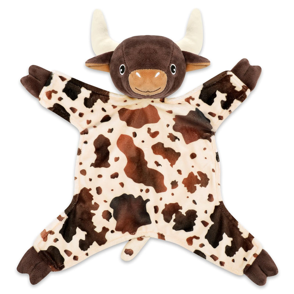 Gicoherero Longhorn baby blanket folded closeup—soft plush coziness for snuggles.
