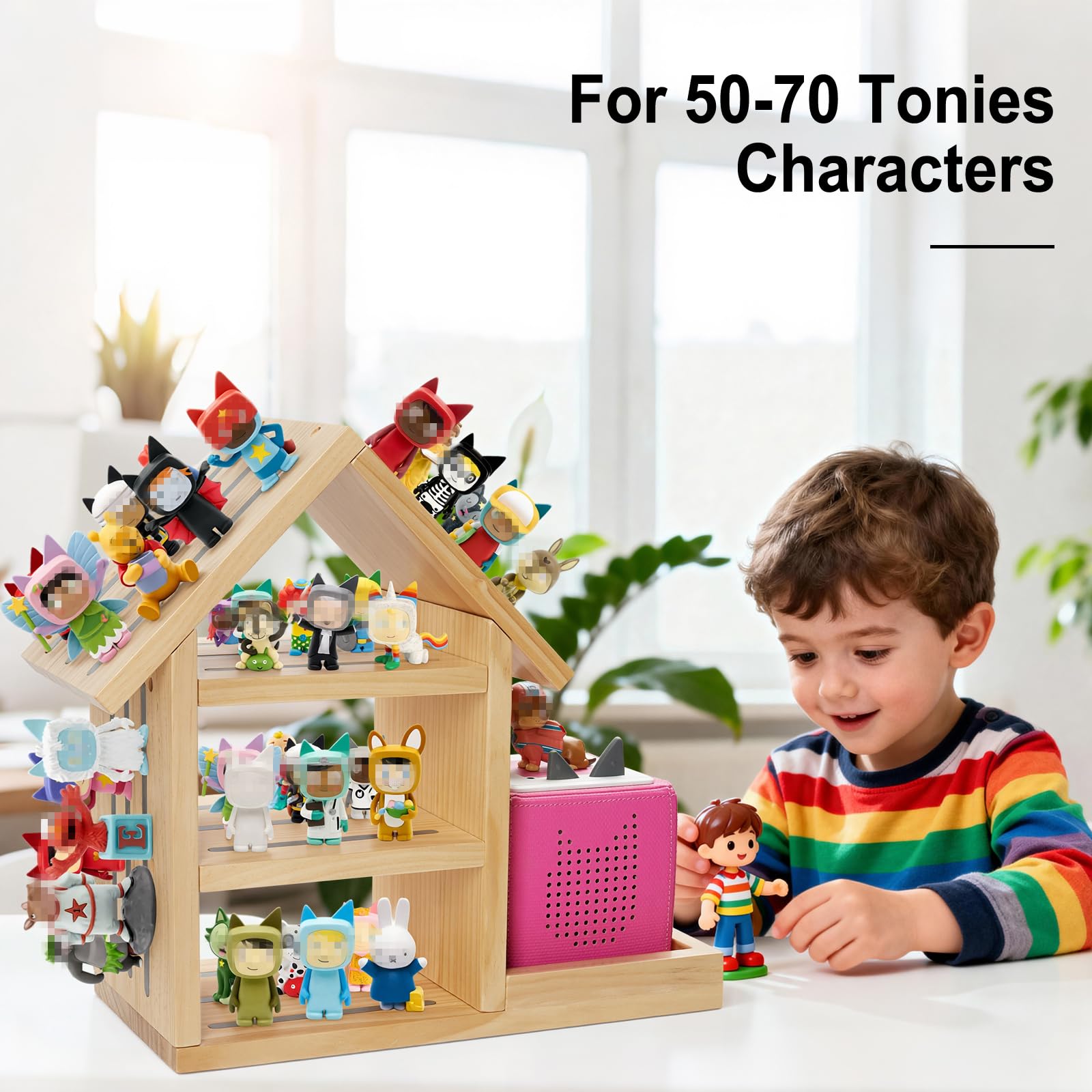 Gieanoo TonieBox shelf demonstrates strong magnets for secure storage.