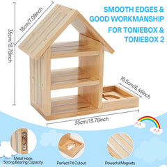 Gieanoo TonieBox shelf highlights wooden design and premium pine finish.