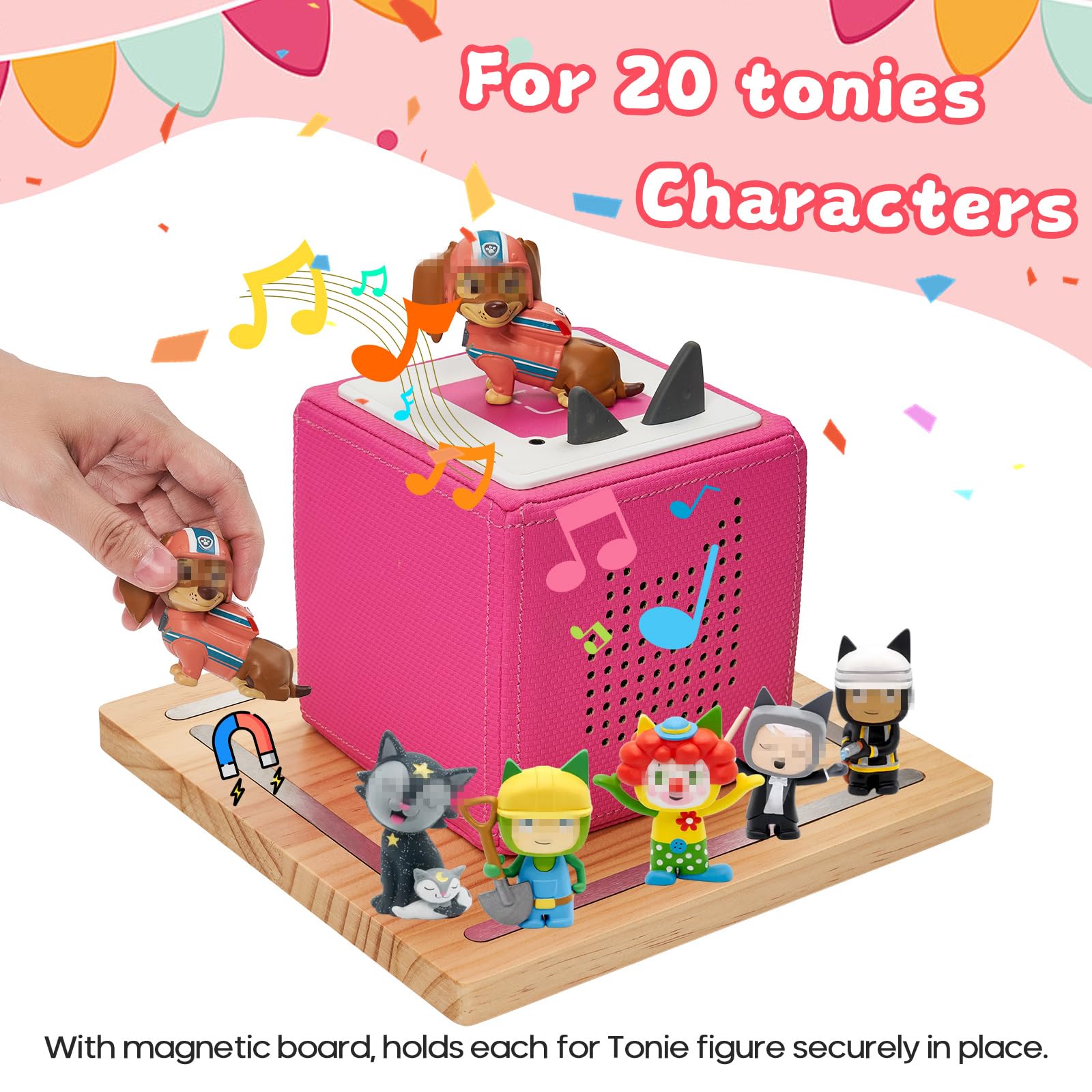 Gieanoo Tonies shelf with figures showcases organized display of Tonies characters.
