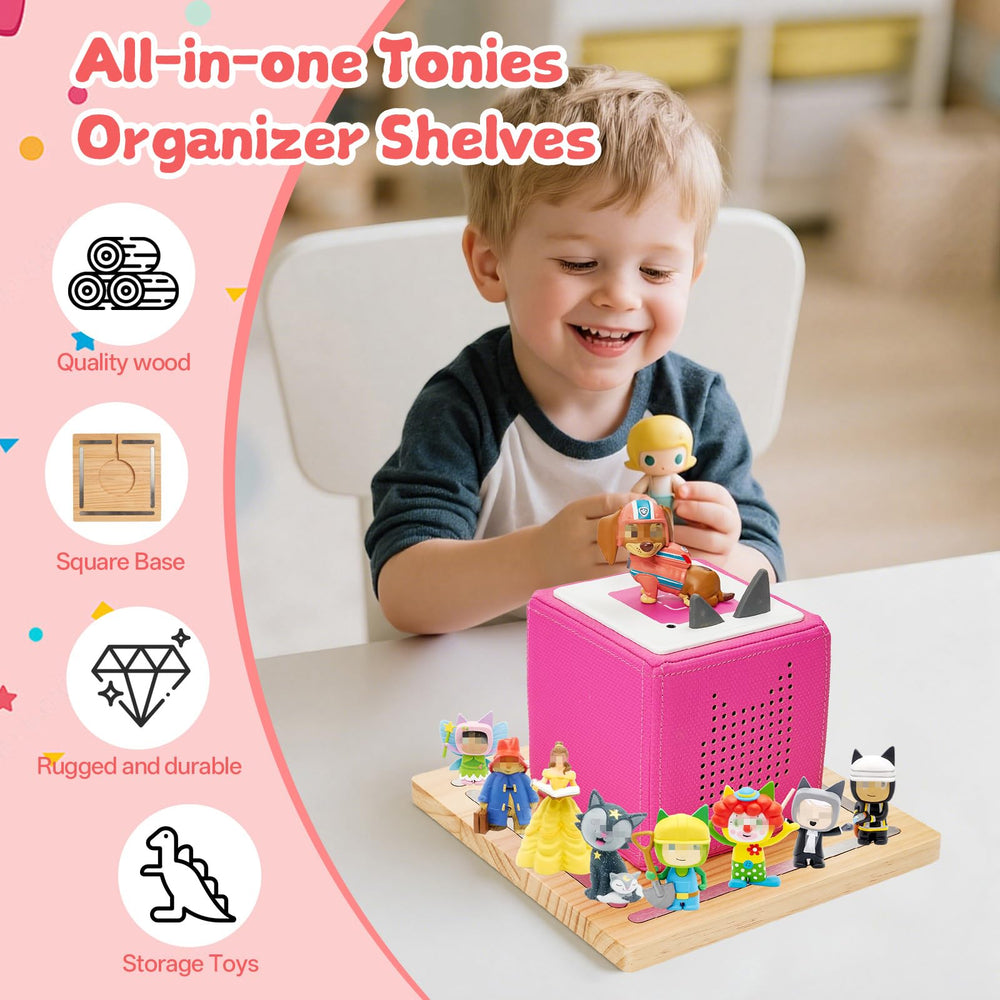 Gieanoo Tonies shelf magnetic strips hold figures securely for clutter-free display.