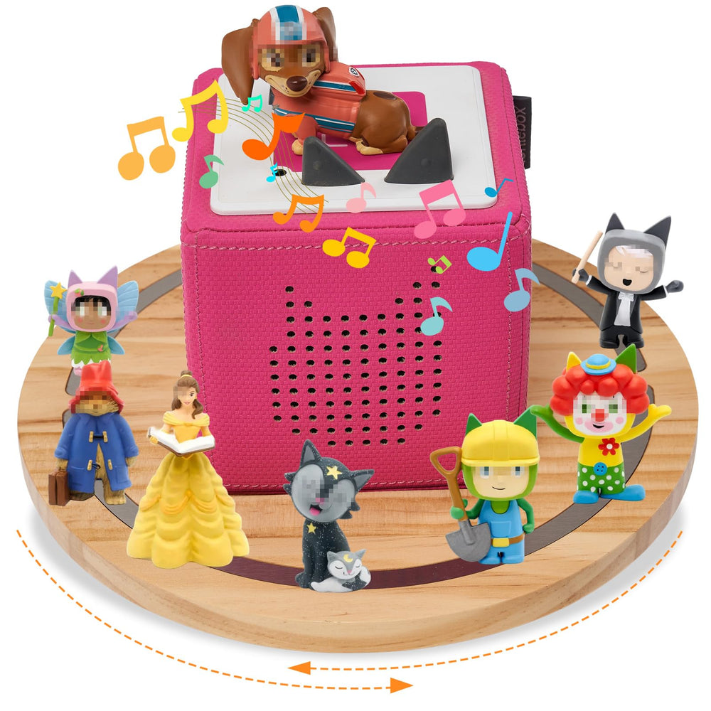 Gieanoo round magnetic Tonies shelf displays organized Tonie figures.
