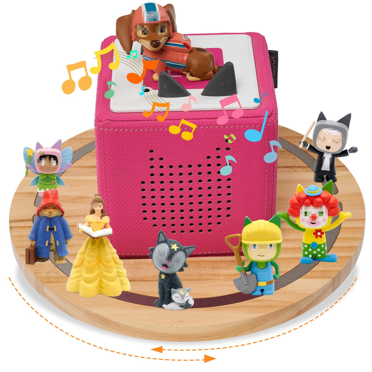 Gieanoo round magnetic Tonies shelf displays organized Tonie figures.