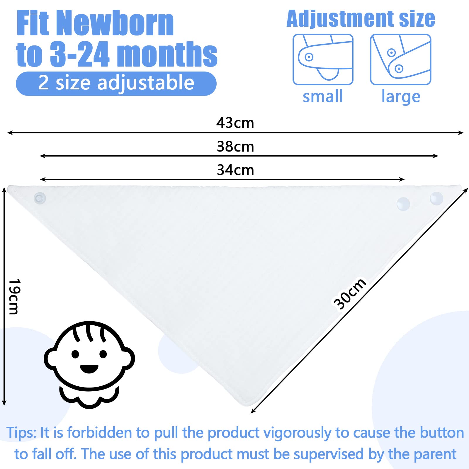 Giegxin baby bandana bibs worn by infant demonstrating unisex design
