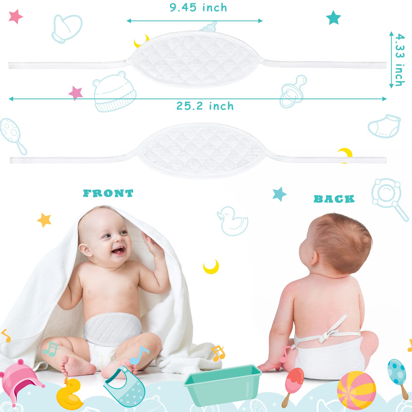 Giegxin umbilical cord wrap on baby tummy provides warmth and comfort.