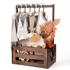 GiftAmaz brown wooden baby shower crate closeup showing premium craftsmanship and timeless style