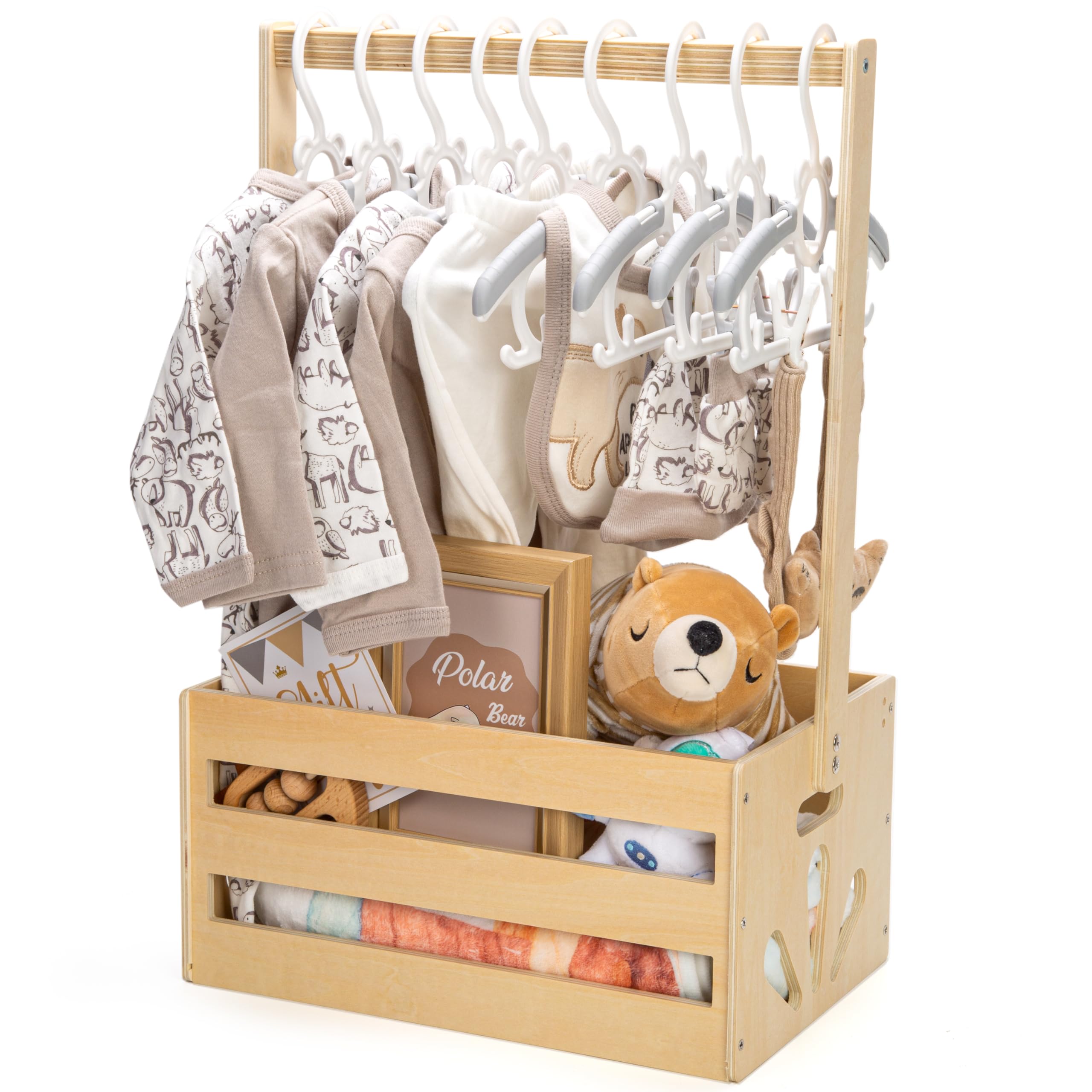 GiftAmaz wooden baby crate closet closed for stylish baby shower gifting and display.